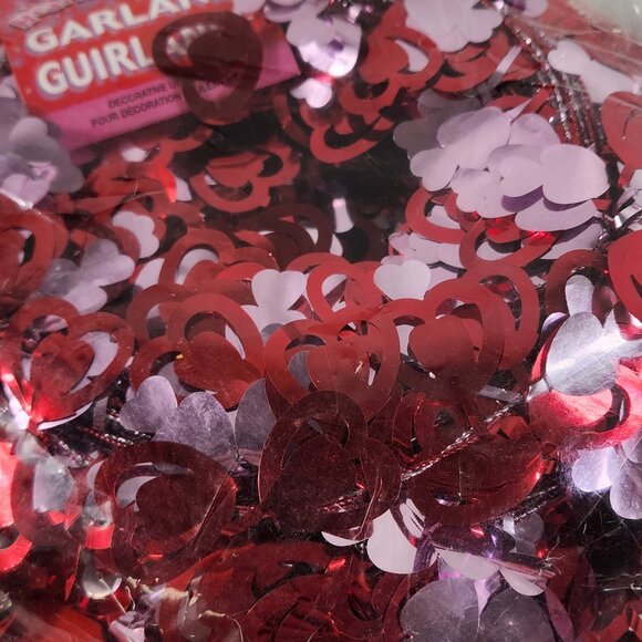 NEW Valentines Heart Foil Garland 4 Twelve Foot Packages Red Pink Valentine - Picture 5 of 7